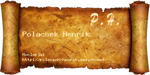 Polacsek Henrik névjegykártya